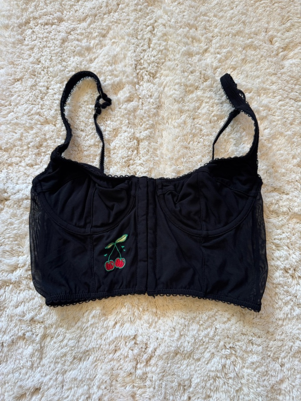 Urban Outfitters Black Longline Lace Bralette